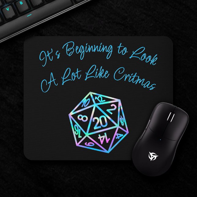RPG Critmas | Holo Retro PnP Tabletop Gamer Dice Mouse Mat (Creator Uploaded)