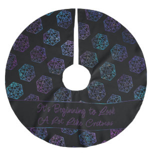 RPG Critmas Nebula Tabletop PnP Roleplayer Dice Brushed Polyester Tree Skirt