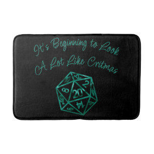 RPG Critmas   Neon Green Tabletop PnP Gamer Dice Bath Mat