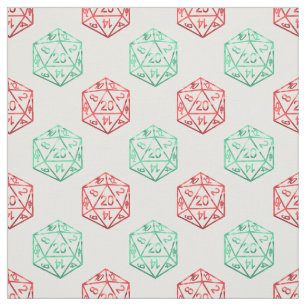RPG Critmas   Red and Green Tabletop Role Player Fabric