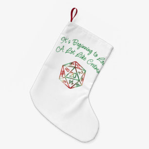 RPG Critmas Red and Green Tabletop Roleplayer Small Christmas Stocking