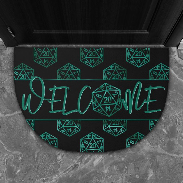 RPG Dice | Apple Green Tabletop Gamer Welcome Doormat (Creator Uploaded)