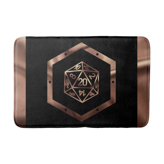RPG Dice | Blue Fantasy PnP Tabletop Role Player Bath Mat (Front)