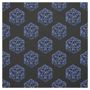 RPG Dice   Blue Fantasy Retro Tabletop PnP Gamer Fabric