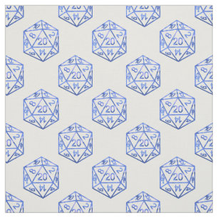 RPG Dice   Blue Fantasy Retro Tabletop PnP Gamer Fabric