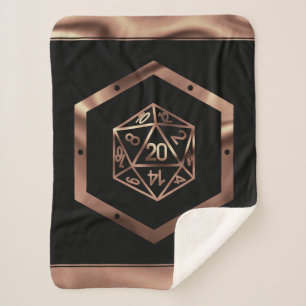 RPG Dice   Blue Old School Tabletop Role Player Sherpa Blanket