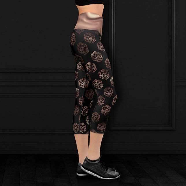 RPG Dice | Copper Fantasy Retro Tabletop PnP Gamer Capri Leggings (Creator Uploaded)