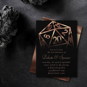 RPG Dice   Copper Fantasy Retro Tabletop PnP Gamer Invitation