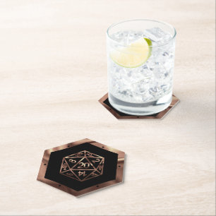 RPG Dice   Copper Fantasy Retro Tabletop PnP Gamer Paper Coaster