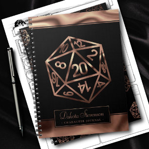 RPG Dice   Copper Fantasy Tabletop Gamer Character Notebook