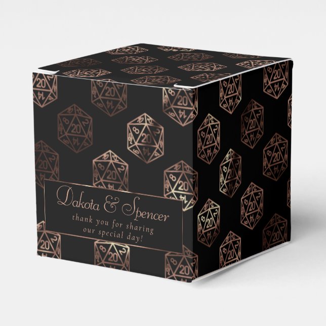 RPG Dice | Copper Fantasy Tabletop Gamer Custom Favour Box (Front Side)