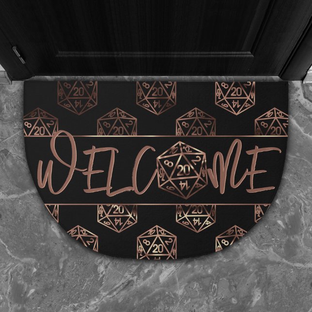 RPG Dice | Copper Fantasy Tabletop Gamer Welcome Doormat (Creator Uploaded)