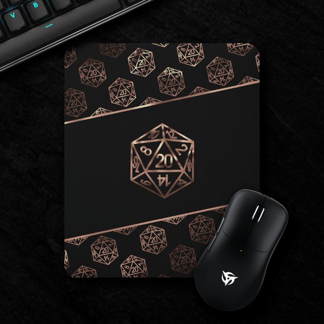 RPG Dice | Copper Fantasy Tabletop Retro PnP Gamer Mouse Mat (Creator Uploaded)
