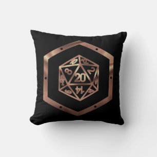 RPG Dice   Copper Old School Tabletop Role Player Cushion