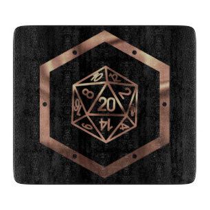 RPG Dice   Copper Old School Tabletop Role Player Cutting Board