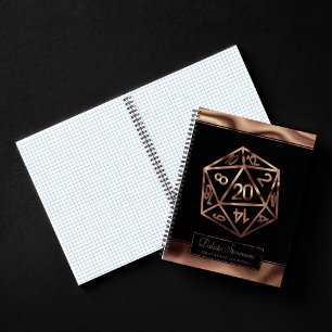 RPG Dice   Copper Tabletop PnP Gamer Graph Paper Notebook