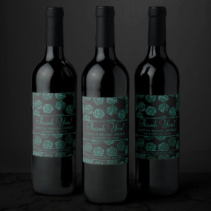 RPG Dice   Emerald Fantasy Tabletop Gamer Custom Wine Label