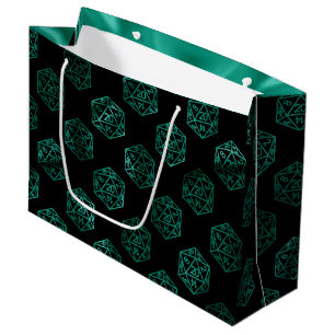 RPG Dice   Emerald Fantasy Tabletop Retro Gamer Large Gift Bag