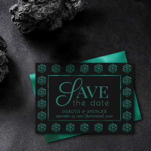 RPG Dice   Emerald Fantasy Tabletop Retro Gamer Save The Date