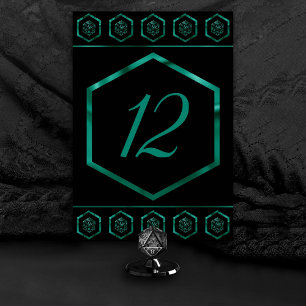 RPG Dice   Emerald Fantasy Tabletop Retro Gamer Table Number