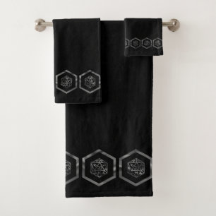 RPG Dice   Fantasy Old School Tabletop Retro Gamer Bath Towel Set