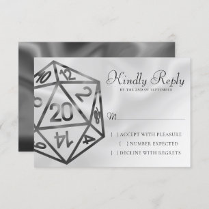 RPG Dice   Fantasy Old School Tabletop Retro Gamer RSVP Card