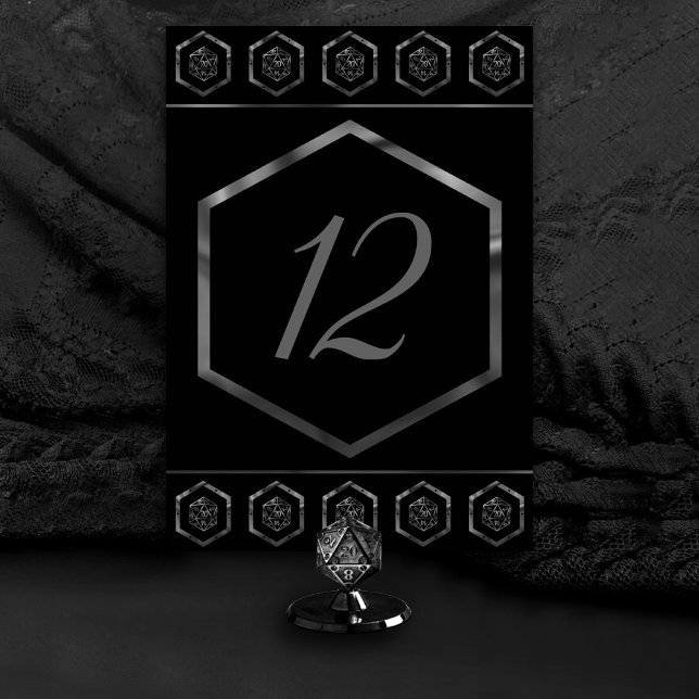 RPG Dice | Fantasy Old School Tabletop Retro Gamer Table Number (Creator Uploaded)