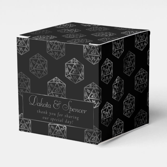 RPG Dice | Fantasy Retro Tabletop PnP Gamer Custom Favour Box (Front Side)
