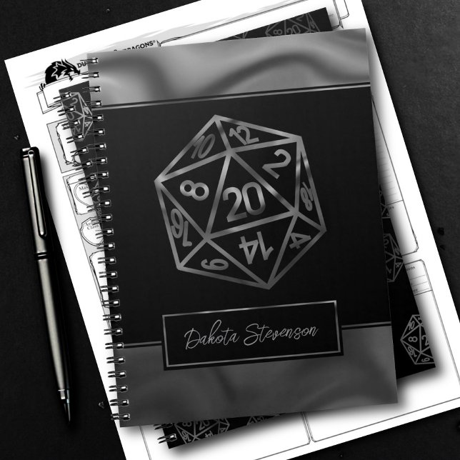 RPG Dice | Fantasy Tabletop Gamer Custom Character Notebook (Creator Uploaded)