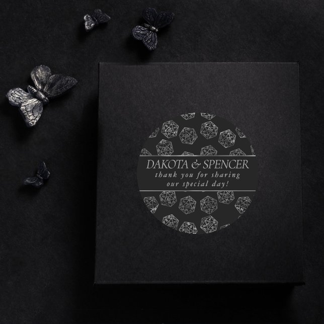 RPG Dice | Fantasy Tabletop Retro Gamer Custom Classic Round Sticker (Creator Uploaded)