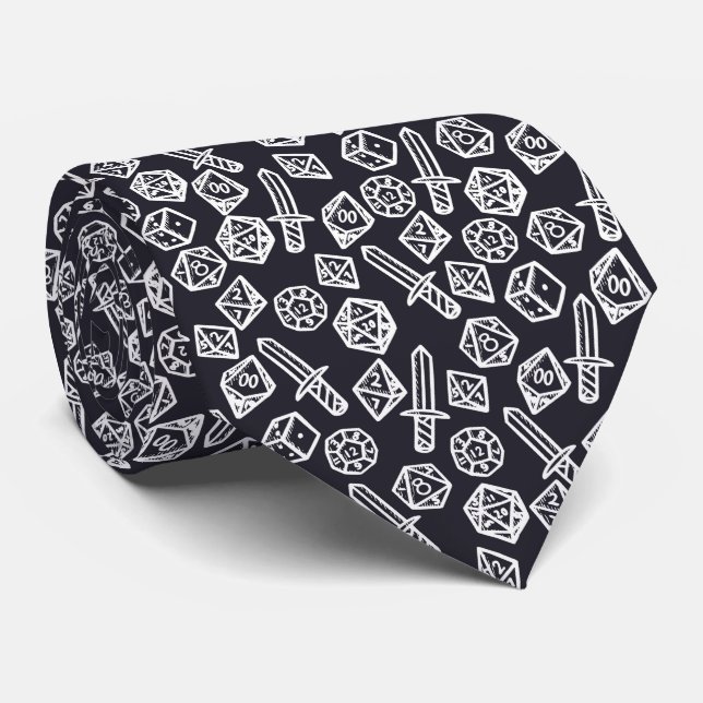 RPG Dice Gamer Tie (Rolled)
