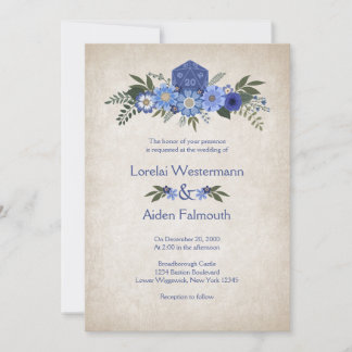 RPG Dice Gamer Wedding Invitation