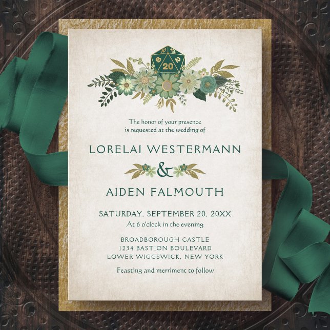RPG Dice Gamer Wedding Invitation (Creator Uploaded)
