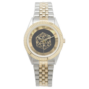 RPG Dice Gold Fantasy Retro Tabletop PnP Gamer Watch