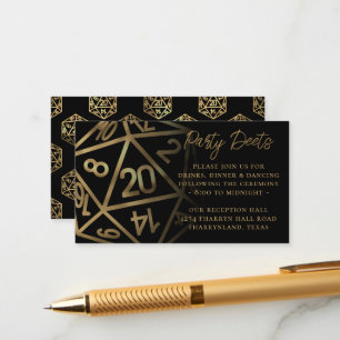RPG Dice   Gold Fantasy Tabletop Gamer Reception Enclosure Card