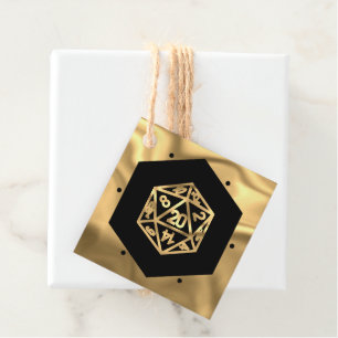 RPG Dice Gold Fantasy Tabletop PnP Gamer Custom Favour Tags