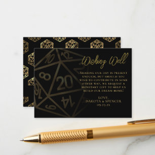 RPG Dice Gold Fantasy Tabletop Wishing Well Enclosure Card
