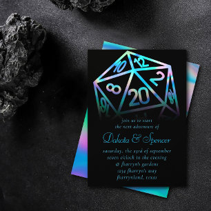 RPG Dice   Holo Fantasy Retro Tabletop PnP Gamer Invitation