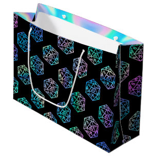 RPG Dice   Holo Fantasy Retro Tabletop PnP Gamer Large Gift Bag