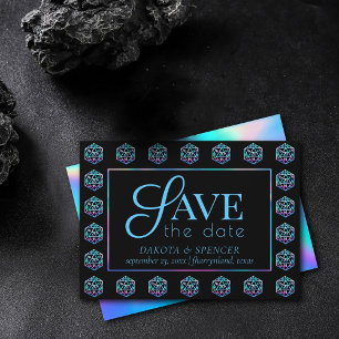 RPG Dice Holo Fantasy Retro Tabletop PnP Gamer Save The Date