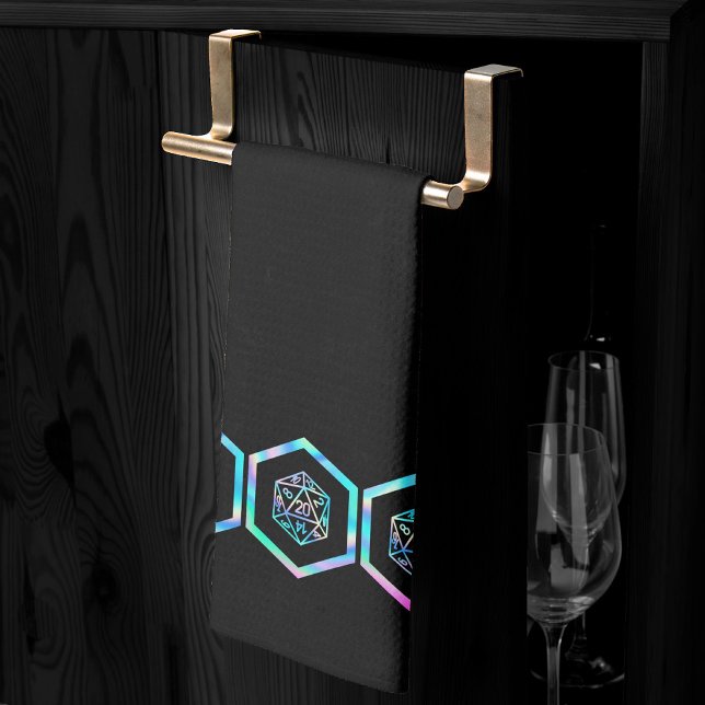 RPG Dice | Holo Fantasy Retro Tabletop PnP Gamer Tea Towel (Creator Uploaded)