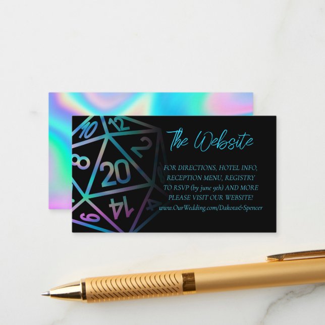 RPG Dice | Holo Fantasy Tabletop Gamer Website Enclosure Card (Front/Back In Situ)