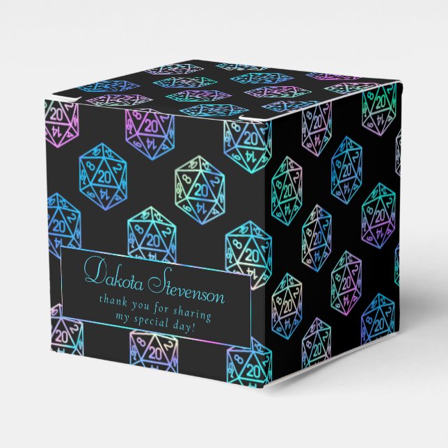 RPG Dice | Holo Fantasy Tabletop PnP Gamer Custom Favour Box (Front Side)