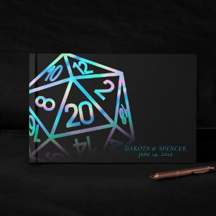 RPG Dice Holo Fantasy Tabletop PnP Gamer Custom Guest Book