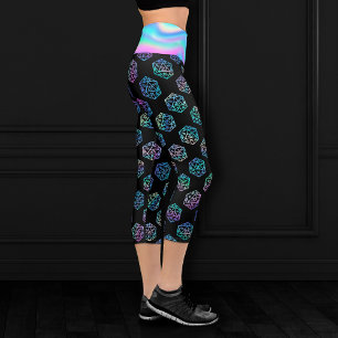 RPG Dice   Holo Old School Tabletop Role Player Capri Leggings