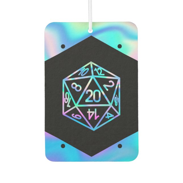 RPG Dice | Holo Old School Tabletop Role Player Car Air Freshener (Front)
