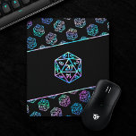 RPG Dice | Holo Old School Tabletop Role Player Mouse Mat<br><div class="desc">GEEK CHIC GAMER! Novelty RPG seamless pattern perfect for any old school tabletop pen/pencil and paper (PnP) fantasy role player, the design features a 20-sided dnd polyhedral dice with a natural 20 roll for the roleplaying magical wizard slayer of dragons or dungeon master (DM/GM) in your life! For more colours...</div>