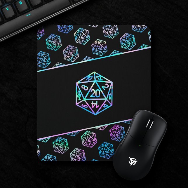 RPG Dice | Holo Old School Tabletop Role Player Mouse Mat (Creator Uploaded)