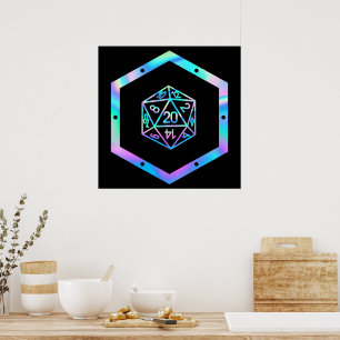 RPG Dice   Holo Old School Tabletop Role Player Poster