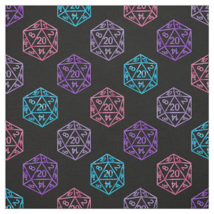 RPG Dice Iridescent Retro Tabletop Roleplayer Fabric